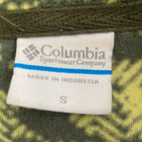 Columbia Women’s Fleece Pullover Small Jacket Sweater Pixelated Half Zip - Picture 6 of 7